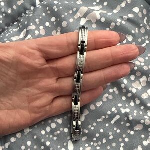 Men’s Guess Stainless Steel/Black Bracelet